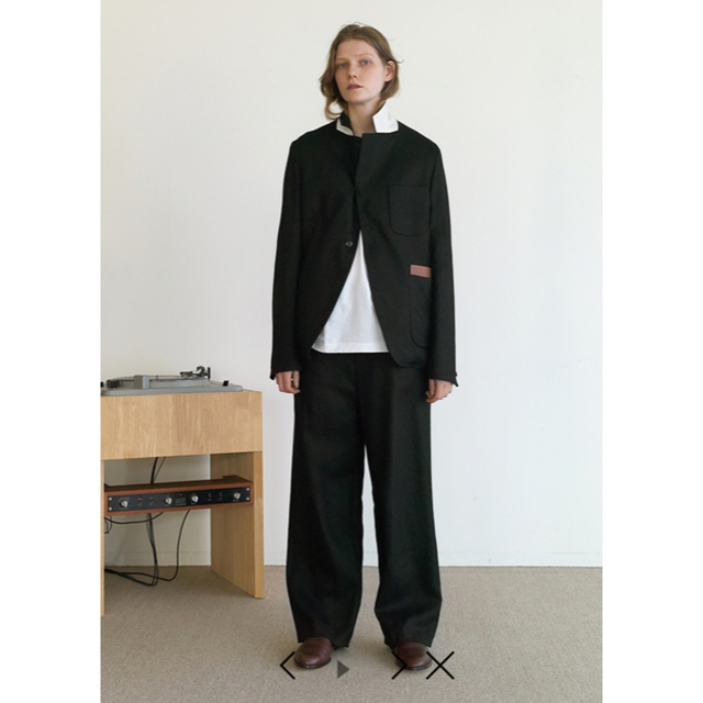 SUNSEA(サンシー)のSUNSEA  SNM-BLUE2 w/耳 WIDE PANTS/Black メンズのパンツ(スラックス)の商品写真