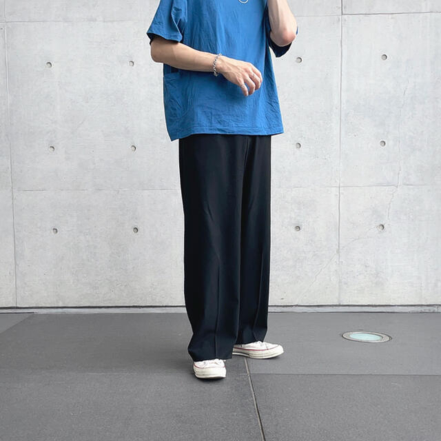 SUNSEA(サンシー)のSUNSEA  SNM-BLUE2 w/耳 WIDE PANTS/Black メンズのパンツ(スラックス)の商品写真