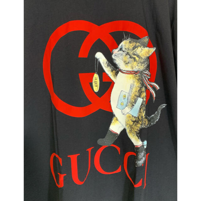 Gucci(グッチ)の即完売‼︎シークレット販売☆グッチ×ヒグチユウコ キャット猫ロゴブラックTシャツ メンズのトップス(Tシャツ/カットソー(半袖/袖なし))の商品写真