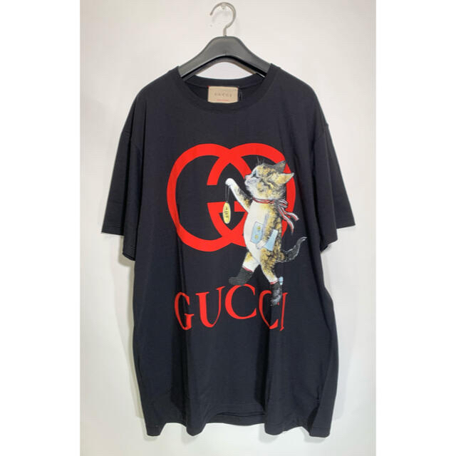 Gucci(グッチ)の即完売‼︎シークレット販売☆グッチ×ヒグチユウコ キャット猫ロゴブラックTシャツ メンズのトップス(Tシャツ/カットソー(半袖/袖なし))の商品写真