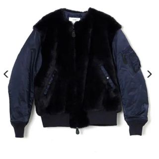 ハイク(HYKE)のHYKE ハイク FLIGHT FAUX SHEARLING JACKET(ノーカラージャケット)