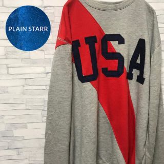 ☆90s☆古着☆ スウェット　トレーナー　USAロゴ　ゆるだぼ　XL(スウェット)