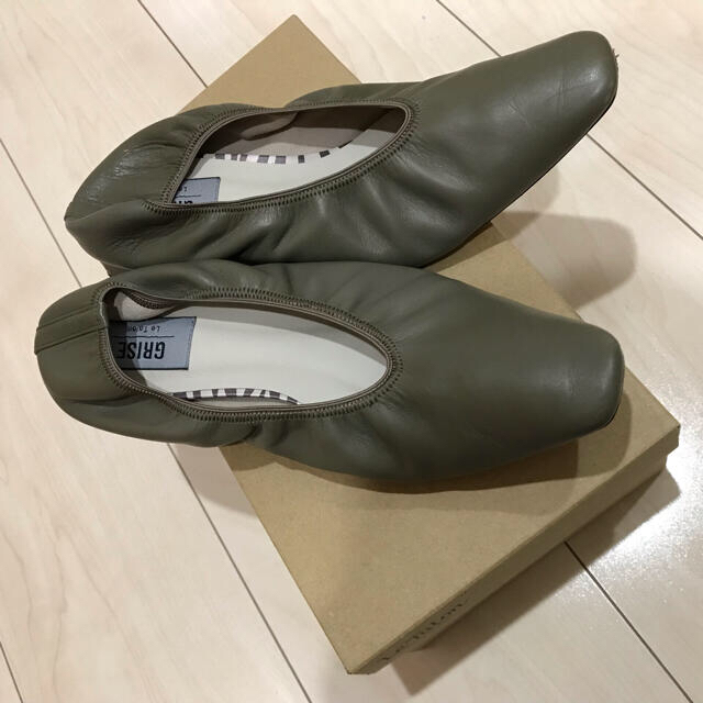 Le Talon - GRISE 3cmレザースクエアギャザーパンプス◇23.5の通販 by