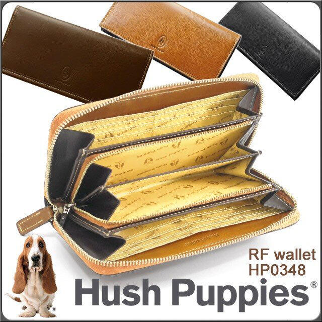 Hush Puppies(ハッシュパピー)の牛革 本革 長財布 Hush Puppies ラウンドファスナー hp0348 メンズのファッション小物(長財布)の商品写真