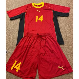 値下げ！PUMA プーマ フットサル 上下セット レッド エンジ L O