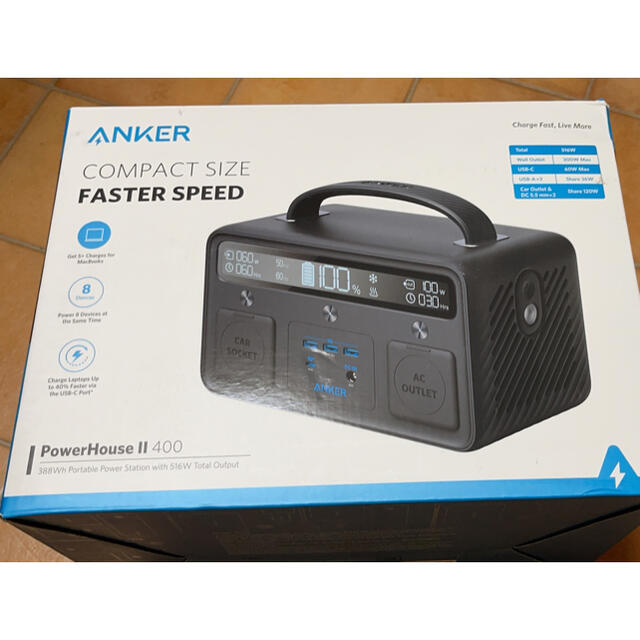 Anker PowerHouse II 400キャンプ アウトドア 非常用電源-