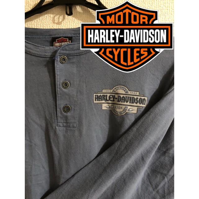 Harley Davidson(ハーレーダビッドソン)のハーレーダビッドソン　古着　ロンT ビンテージ　激レア　ヘンリーネック メンズのトップス(Tシャツ/カットソー(七分/長袖))の商品写真