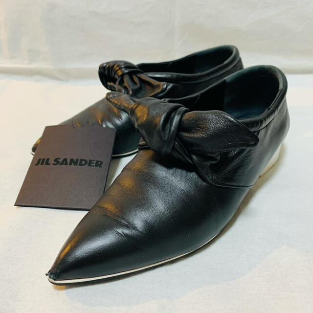 JIL SANDER☆リボンレザーシューズ☆フラット ブラック 35 lauto.com.br