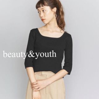 ビューティアンドユースユナイテッドアローズ(BEAUTY&YOUTH UNITED ARROWS)のBY リブスクエアネック６分袖カットソー(カットソー(長袖/七分))