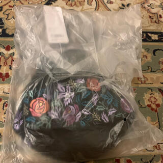 アナスイ(ANNA SUI)の新品未使用タグ付き アナスイ×フランフラン巾着バッグ 黒 花柄 刺繍(ハンドバッグ)