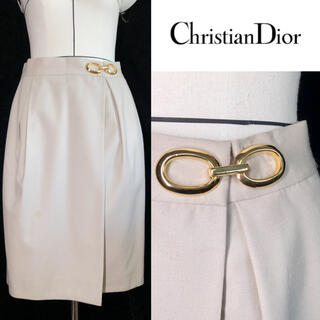 クリスチャンディオール(Christian Dior)のクリスチャンディオール　スカート　レア希少　金具(ひざ丈スカート)