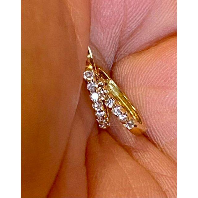 完売しました。。。 ⑮計0.2ct✨上質ダイヤ✨中折れフープ ピアス　5