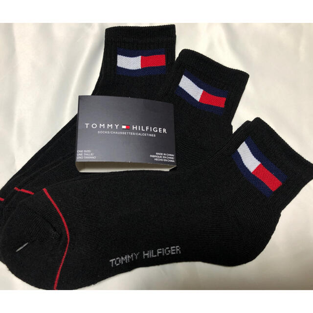 TOMMY HILFIGER(トミーヒルフィガー)の【新品】トミー ヒルフィガー 厚手 靴下 メンズ 25～27cm 3足セット メンズのレッグウェア(ソックス)の商品写真