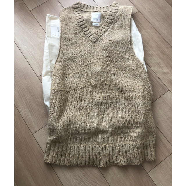 visvim TUSSAR SILK V-NECK VEST IVORY