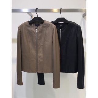 Theory 20SS レザー　ノーカラー　ジャケット P