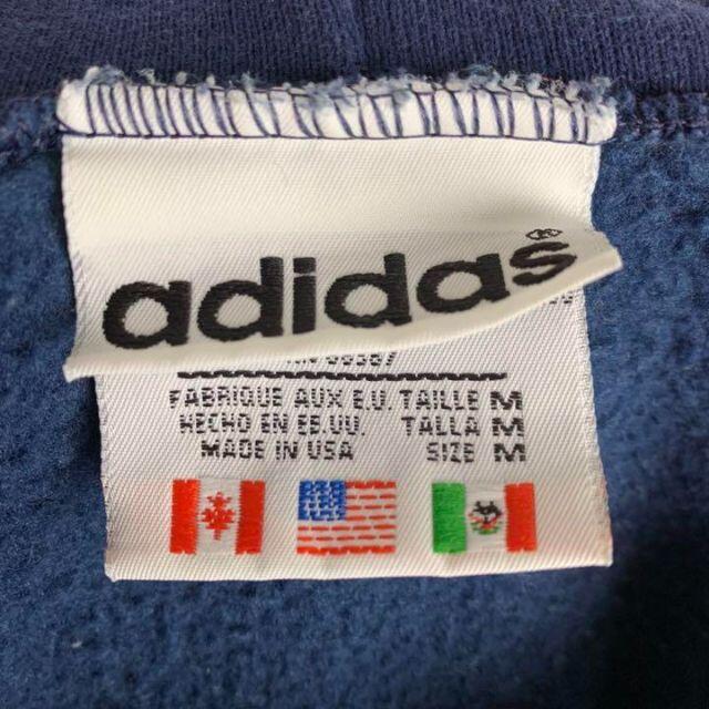 adidas - 【USA製】アディダス☆ビッグロゴ超肉厚パーカー 刺繍ロゴ 裏
