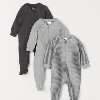 エイチアンドエム(H&M)のジップパジャマ　3pセット(ロンパース)