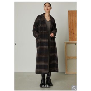 rim.ark recycle wool check over coat