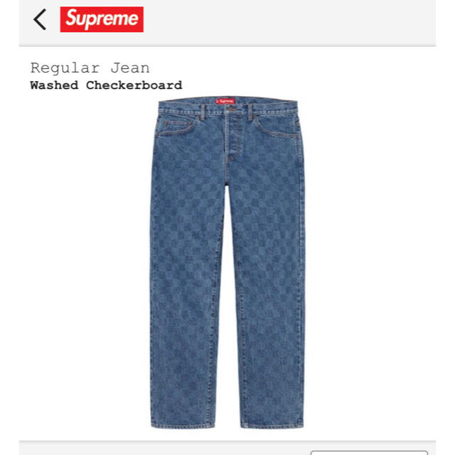 RegularJean◯カラーSupreme Regular Jean Washed Checkerboard