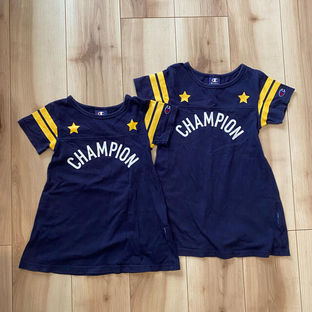 Champion(チャンピオン)のチャンピオン　champion お揃い　おそろ　オソロ　ワンピース　姉妹 キッズ/ベビー/マタニティのキッズ服女の子用(90cm~)(ワンピース)の商品写真