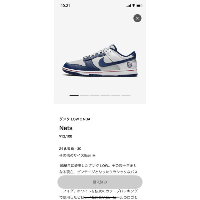 NIKE(ナイキ)のNIKE DUNK LOW NBA tNets ナイキ ダンク ロー ネッツ メンズの靴/シューズ(スニーカー)の商品写真