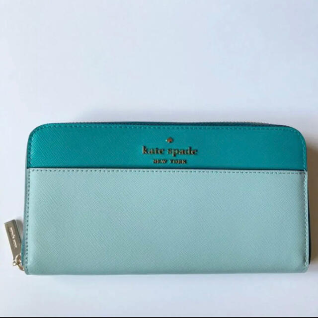 新品未使用】katespade ケイトスペード 長財布 バイカラー ブルー 新品未使用】katespade ケイトスペード 長財布 バイカラー ブルー