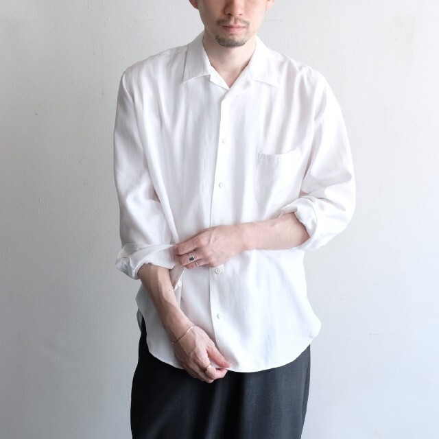 トップスm's braque 20aw open collar shirts white