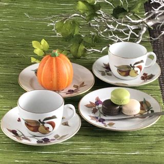 ロイヤルウースター(Royal Worcester)の【美品】ロイヤルウースター★イヴシャム★トリオ　ペア(食器)