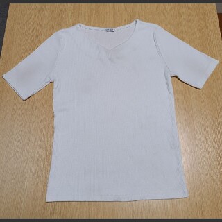 ハニーズ(HONEYS)のトップス　リブ　半袖　ホワイト　Mサイズ　ハニーズ(Tシャツ(半袖/袖なし))