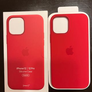 アップル(Apple)のiphone12Proシリコーンケース　純正品　RED(iPhoneケース)