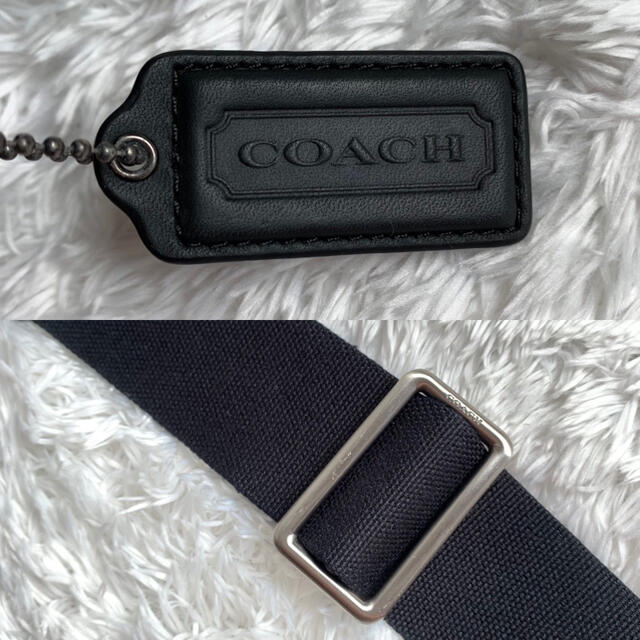 COACH(コーチ)の【極美品】コーチ　レザー　ボディーバッグ　男女兼用　ブラック×グレー　バイカラー メンズのバッグ(ボディーバッグ)の商品写真