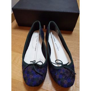 ミナペルホネン(mina perhonen)の値下げ。美品　ミナペルホネン×repettoパンプス　バレエシューズ38(ハイヒール/パンプス)