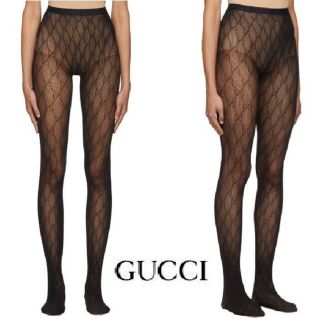 グッチ(Gucci)の【新品】Gucci グッチ GG柄ブラックタイツ　Mサイズ(タイツ/ストッキング)