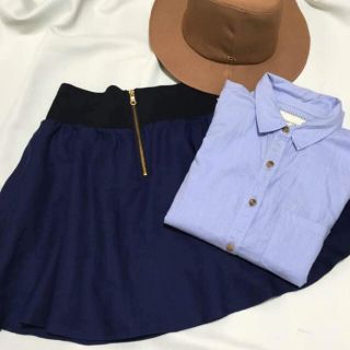 フォーエバートゥエンティーワン(FOREVER 21)の【ちー様専用】シャツ＊スカート＊帽子 秋コーデまとめ売り/M(セット/コーデ)