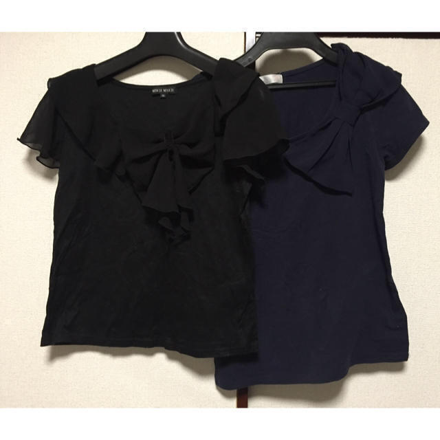 MISCH MASCH(ミッシュマッシュ)のリボン🎀Tシャツ　２枚セット　フェルゥ　ミッシュマッシュ レディースのトップス(Tシャツ(半袖/袖なし))の商品写真