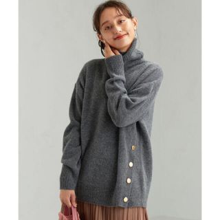 ユナイテッドアローズグリーンレーベルリラクシング(UNITED ARROWS green label relaxing)の【最終値下げ】FFCボイルウール　サイドボタンタートルネックニット(ニット/セーター)