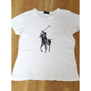 ラルフローレン(Ralph Lauren)の美品　ラルフローレン　ポロ　Tシャツ　白　レディース　XS　ロゴ　②(Tシャツ(半袖/袖なし))