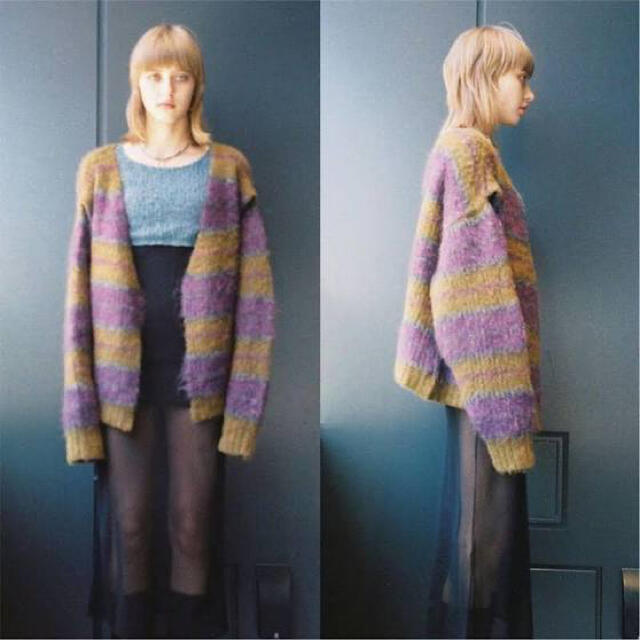 TOGA(トーガ)のPERVERZE stripe mohair wide cardigan レディースのトップス(カーディガン)の商品写真