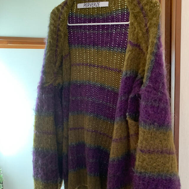 TOGA(トーガ)のPERVERZE stripe mohair wide cardigan レディースのトップス(カーディガン)の商品写真