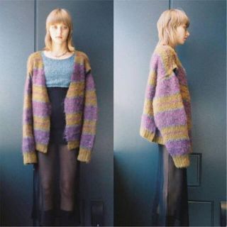 トーガ(TOGA)のPERVERZE stripe mohair wide cardigan(カーディガン)