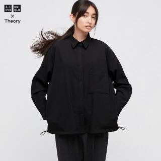 ユニクロ(UNIQLO)の新品未使用タグ付き ユニクロ セオリー ストレッチシャツジャケット黒 Mサイズ(シャツ/ブラウス(長袖/七分))