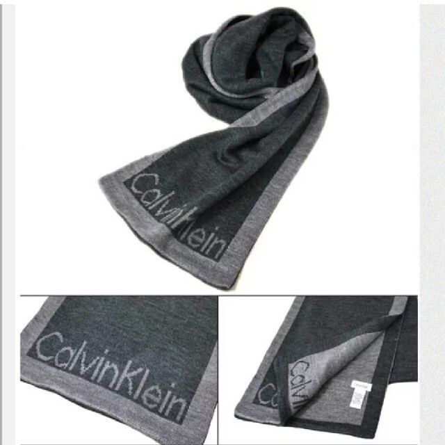 Calvin Klein(カルバンクライン)のカルバンクライン　フレームラインマフラーDGY メンズのファッション小物(マフラー)の商品写真