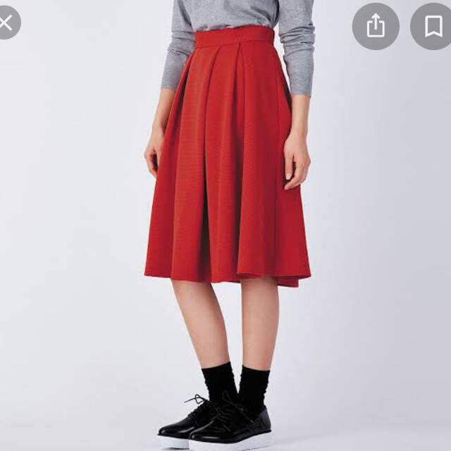 GU(ジーユー)のGU ポンチフレアスカート オレンジ レディースのスカート(ひざ丈スカート)の商品写真