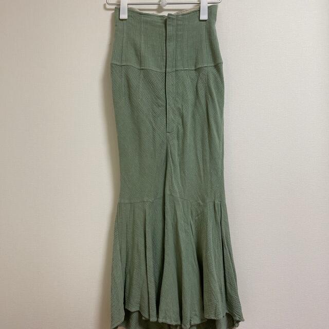 SNIDEL(スナイデル)のあやこ様  snidel コットンリネンマーメイドスカート green レディースのスカート(ロングスカート)の商品写真