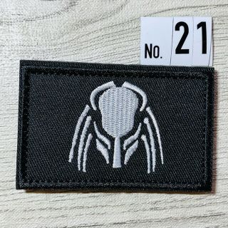 刺繍ワッペン ベルクロ付☆ プレデター ブラック ホワイト 21(個人装備)