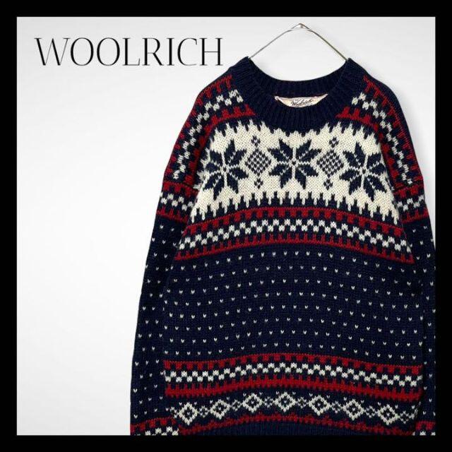 WOOLRICH(ウールリッチ)の美品★ウールリッチ★ヴィンテージ★ノルディック★ニット セーター★古着 メンズのトップス(ニット/セーター)の商品写真