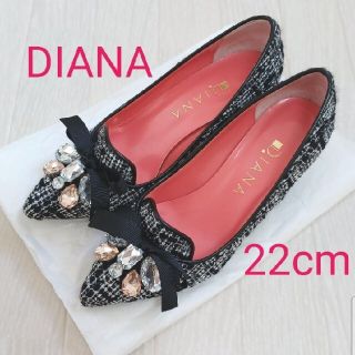 ダイアナ(DIANA)のいちかぽん様専用【ダイアナ DIANA】22cm　ツイード柄ビジューパンプス(ハイヒール/パンプス)