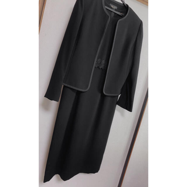 しまむら(シマムラ)の礼服　ワンピース　ジャケット　セット　ブラック レディースのフォーマル/ドレス(礼服/喪服)の商品写真