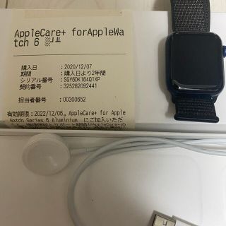 アップルウォッチ　series 6 40mmGPS &セルラー(ブルー)(その他)