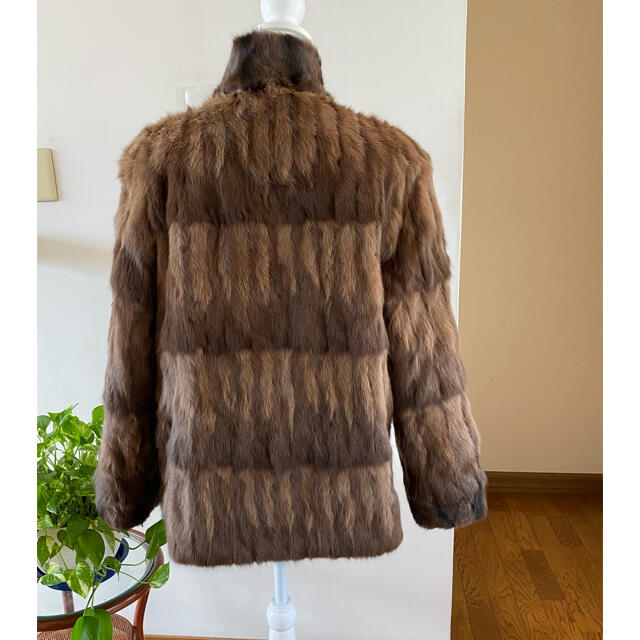 ロシアンリス リアルファーリバーシブルコート ブラウン レディースのジャケット/アウター(毛皮/ファーコート)の商品写真